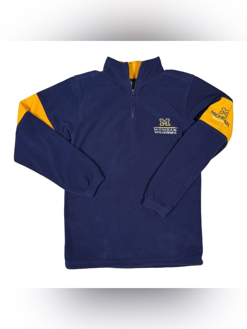 Vintage University of Michigan Wolverines Quarter Zip Fleece Pullover Sweatshirt